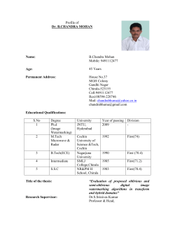 Dr. B.Chandra Mohan - Bapatla Engineering College