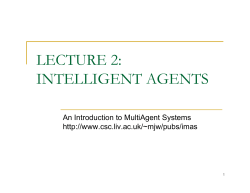 lecture 2: lecture 2: intelligent agents