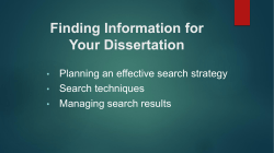 Building effective search strategies