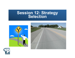 Session 12: Strategy Selection