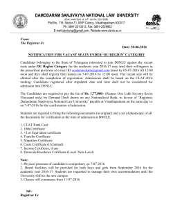 Admission Notification