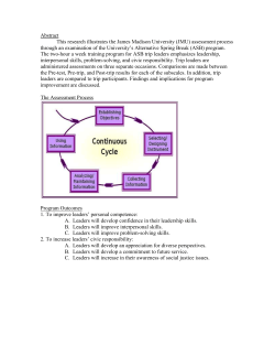 Abstract This research illustrates the James Madison University