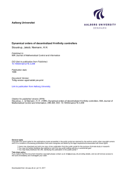 Dynamical orders of decentralized H-infinity - VBN