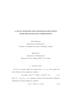 A LOCAL ESTIMATE FOR NONLINEAR EQUATIONS