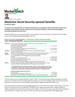 Maximize Social Security spousal benefits