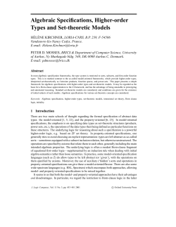 Algebraic Specifications, Higher-order Types and Set