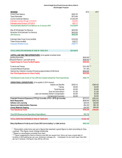 REVENUE 2016 2017 Current Cash Balance $298,753 Taxes