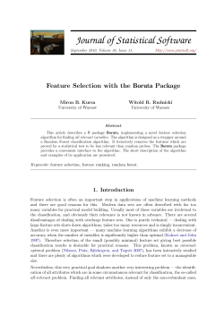 Feature Selection with the Boruta Package