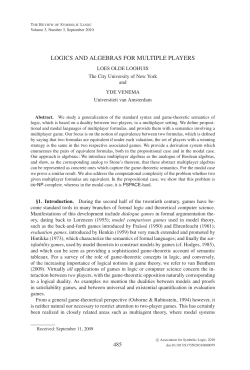 LOGICS AND ALGEBRAS FOR MULTIPLE PLAYERS