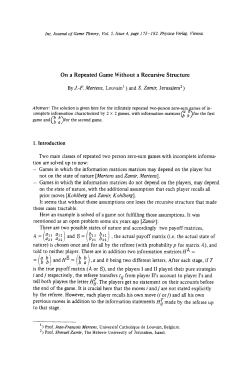 On a repeated game without a recursive structure