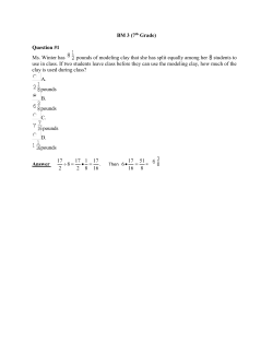 BM 3 (7th Grade) Question #1 Ms. Winter has pounds of modeling
