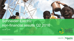 Schneider Electric non-financial results Q2 2016