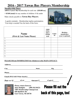 Tawas Bay Players Membership