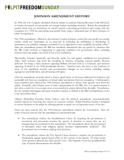 JOHNSON AMENDMENT HISTORY