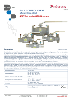 BALL CONTROL VALVE of stainless steel 467TS-N and
