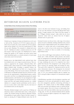 berenberg impulse dividend season gathers pace
