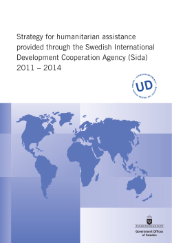 Strategy for humanitarian assistance provided