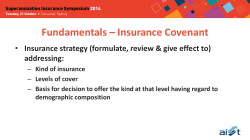 Fundamentals &ndash; Insurance Covenant Insurance strategy (formulate
