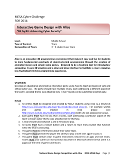 Interactive Game Design with Alice Judge