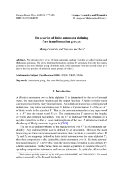 On a series of finite automata defining free transformation groups