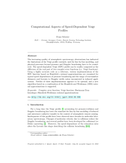 Computational Aspects of Speed-Dependent Voigt Profiles