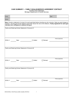 DHS-0239, Case Summary I - Family Goal(s)/Service Agreement