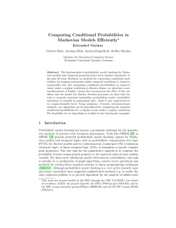 Computing Conditional Probabilities in Markovian