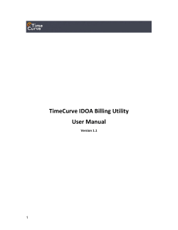 TimeCurve IDOA Billing Utility User Manual