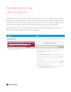 Navigating the new Lexis Advance