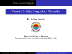 Riemann Stieltjes Integration