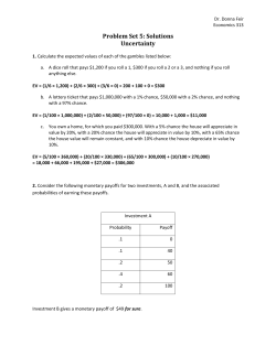 Problem Set 5: Solutions Uncertainty