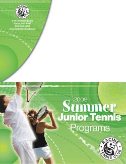 Newsletter #4 - Racine Tennis Club