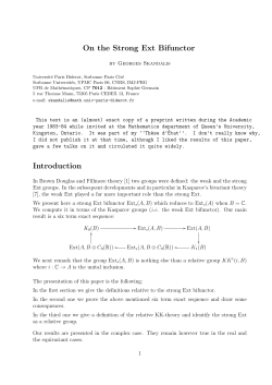 On the Strong Ext Bifunctor Introduction - IMJ-PRG