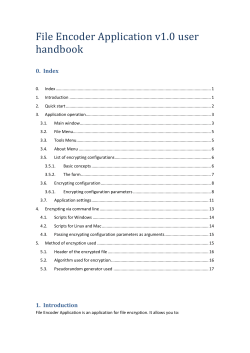 List of encrypting configurations