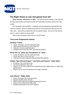 IGT News Release - Slot Tech Magazine