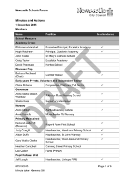 Minutes and actions - Newcastle City Council