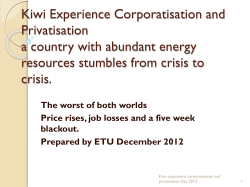 Kiwi Experience Corporatisation and Privatisation