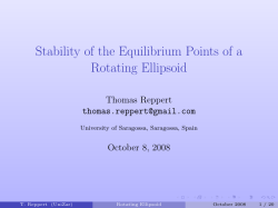 Stability of the Equilibrium Points of a Rotating Ellipsoid