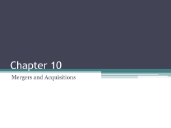 Mergers and Acquisitions