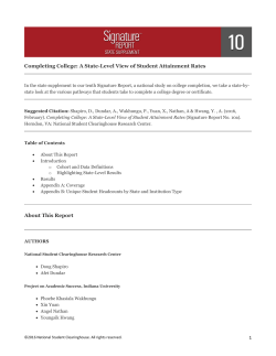 Completing College: A State-Level View of Student Attainment Rates