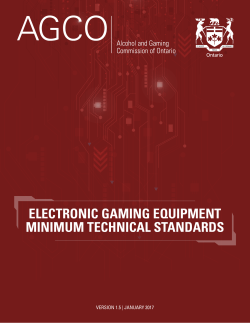 Electronic Gaming Equipment Minimum Technical