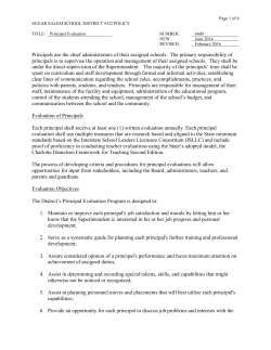 6400 - Principal Evaluation - Sugar