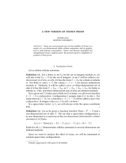 A NEW VERSION OF TOOM`S PROOF Let us define cellular