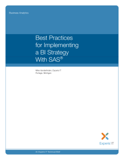Best Practices for Implementing a BI Strategy With SAS