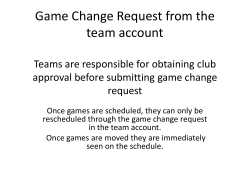 Game Change Request from the team account - USA