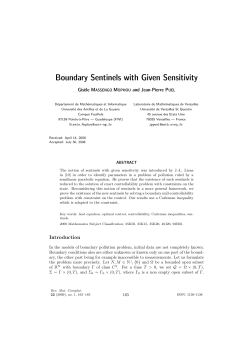 P. Puel, Boundary sentinels with given sensitivity, Rev. Mat. Complut
