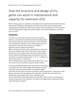 How the structure and design of my game can assist in maintenance