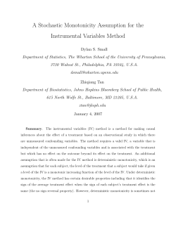A Stochastic Monotonicity Assumption for the Instrumental Variables