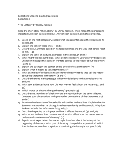 Collections Grade 10 Guiding Questions Collection 1 &ldquo;The Lottery