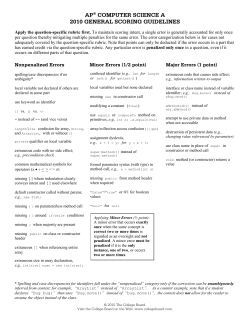 ap&reg; computer science a 2010 general scoring guidelines